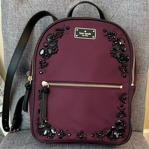 Kate Spade Plum Bradley Wilson Road Embellished Mini Backpack